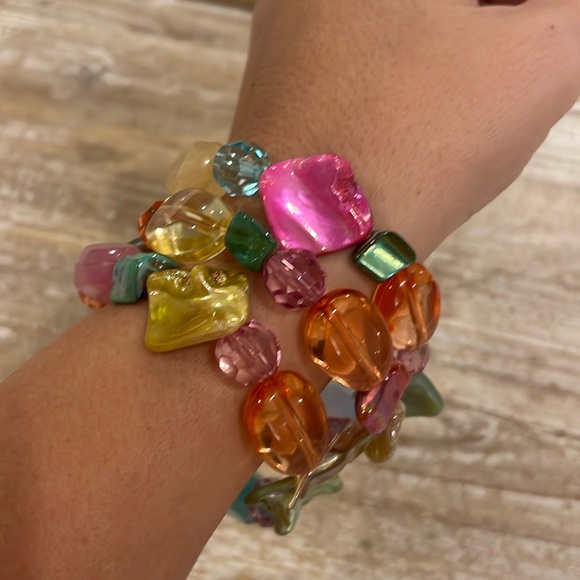 Jewelry - Set of Three Multicolor Beaded Stackable Bracelets